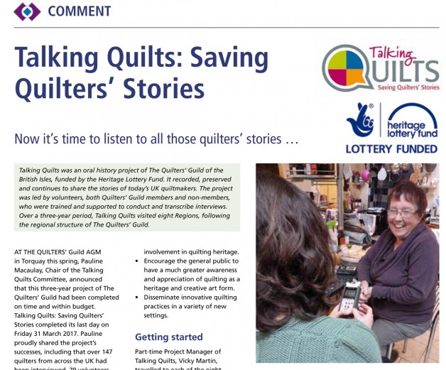 Talking Quilts: Saving Quilters’ Stories